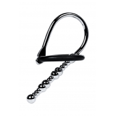 Серебристый уретральный плаг-бусины TOYFA Metal с мягким фиксириющим кольцом - ToyFa - купить с доставкой в Таганроге