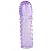 Насадка гелевая фиолетовая с точками, шипами и наплывами - 13,5 см. - Toyfa Basic - в Таганроге купить с доставкой