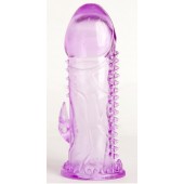 Фиолетовая гелевая насадка с шипами - 13 см. - Toyfa Basic - в Таганроге купить с доставкой