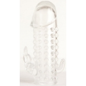 Гелевая прозрачная насадка с 2 отростками - 13 см. - Toyfa Basic - в Таганроге купить с доставкой