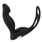 Черный вибромассажер простаты P-PLEASER W ERECTION ENHANCE - Dream Toys - в Таганроге купить с доставкой