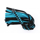 Черно-голубая замшевая плеть с ромбами на ручке - 58 см. - БДСМ Арсенал - купить с доставкой в Таганроге