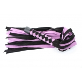 Черно-розовая плеть из замши - 58 см. - БДСМ Арсенал - купить с доставкой в Таганроге