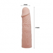 Закрытая телесная насадка-фаллос - 17 см. - Sex Expert - в Таганроге купить с доставкой