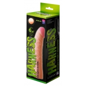 Телесная изогнутая насадка на Harness с коннектором GREEN LINE - 18 см. - LOVETOY (А-Полимер) - купить с доставкой в Таганроге