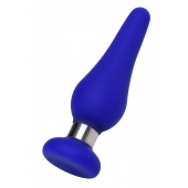 Синяя силиконовая анальная втулка с ограничителем - 10 см. - ToyFa в Таганроге Синяя силиконовая анальная втулка с ограничителем - 10 см. - ToyFa