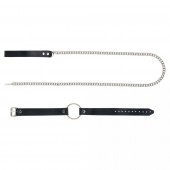 Черный поводок и чокер с кольцом Rada - Rebelts - купить с доставкой в Таганроге