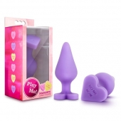 Фиолетовая анальная пробка Naughty Candy Heart Do Me Now - 8,9 см. - Blush Novelties - купить с доставкой в Таганроге