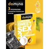 Презервативы для орального секса DOMINO Sweet Sex с ароматом тропических фруктов - 3 шт. - Domino - купить с доставкой в Таганроге
