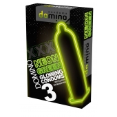 Презервативы DOMINO Neon Green со светящимся в темноте кончиком - 3 шт. - Domino - купить с доставкой в Таганроге