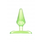 Зеленая анальная втулка с ограничителем - 6,5 см. - Toyfa Basic в Таганроге Зеленая анальная втулка с ограничителем - 6,5 см. - Toyfa Basic