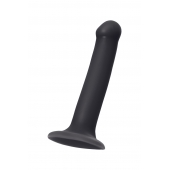 Черный фаллос на присоске Silicone Bendable Dildo M - 18 см. - Strap-on-me - купить с доставкой в Таганроге