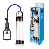 Прозрачная вакуумная помпа Sex Expert с манометром - Sex Expert - в Таганроге купить с доставкой