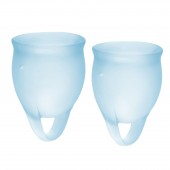 Набор голубых менструальных чаш Feel confident Menstrual Cup - Satisfyer - купить с доставкой в Таганроге