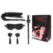 Эротический набор в черном цвете: маска, кляп, пэстисы, плётка - Notabu - купить с доставкой в Таганроге