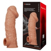 Телесная насадка на фаллос с отверстием для мошонки EXTREME SLEEVE - 17,6 см. - KOKOS - в Таганроге купить с доставкой