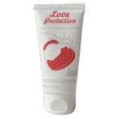 Лубрикант на водной основе с ароматом малины Love Protection Strawberry - 50 мл. - Lola Games - купить с доставкой в Таганроге