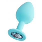 Мятная анальная втулка Brilliant с прозрачным кристаллом - 8 см. - ToyFa - купить с доставкой в Таганроге Мятная анальная втулка Brilliant с прозрачным кристаллом - 8 см. - ToyFa - купить с доставкой в Таганроге