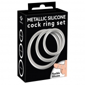 Набор из 3 эрекционных колец под металл Metallic Silicone Cock Ring Set - Orion - в Таганроге купить с доставкой