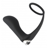 Черное эрекционное кольцо с анальной вибропробкой Vibrating Ring   Plug - Orion - в Таганроге купить с доставкой