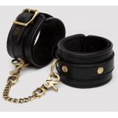 Черные оковы на ноги Bound to You Faux Leather Ankle Cuffs - Fifty Shades of Grey - купить с доставкой в Таганроге