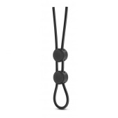 Черное двойное эрекционное лассо Silicone Double Loop Cock Ring - Blush Novelties - в Таганроге купить с доставкой