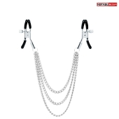 Оригинальные зажимы на соски с тройной цепочкой - Notabu - купить с доставкой в Таганроге