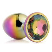 Голографическая анальная втулка с радужным кристаллом - 7,1 см. - Dream Toys - купить с доставкой в Таганроге