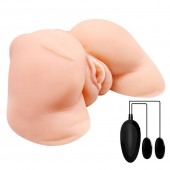 Телесная вибровагина Julie с 2 рабочими отверстиями - Baile - в Таганроге купить с доставкой