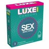 Ребристые презервативы LUXE Royal Sex Machine - 3 шт. - Luxe - купить с доставкой в Таганроге