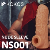 Телесная открытая насадка-реалистик с подхватом мошонки Nude Sleeve M - 12 см. - KOKOS - в Таганроге купить с доставкой