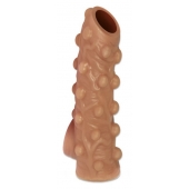 Телесная насадка с бугорками и открытой головкой Nude Sleeve L - 14 см. - KOKOS - в Таганроге купить с доставкой