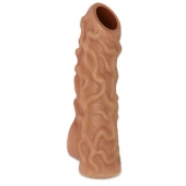 Телесная насадка с венками и открытой головкой Nude Sleeve M - 12 см. - KOKOS - в Таганроге купить с доставкой