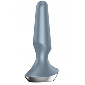 Серая анальная пробка с вибрацией Satisfyer Plug-ilicious 2 - 14 см. - Satisfyer