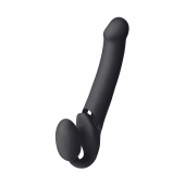 Черный безремневой вибрострапон Vibrating Bendable Strap-On L - Strap-on-me - купить с доставкой в Таганроге