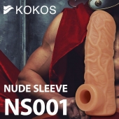 Телесная открытая насадка-реалистик с подхватом мошонки Nude Sleeve S - 10 см. - KOKOS - в Таганроге купить с доставкой