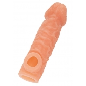 Телесная закрытая насадка с шершавой головкой Cock Sleeve Size M - 15,6 см. - KOKOS - в Таганроге купить с доставкой