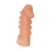 Телесная закрытая насадка с шишечками Cock Sleeve Size S - 13,8 см. - KOKOS - в Таганроге купить с доставкой