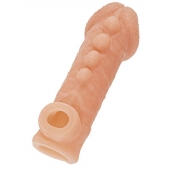 Телесная закрытая насадка с шишечками Cock Sleeve Size M - 15,6 см. - KOKOS - в Таганроге купить с доставкой