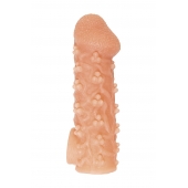 Телесная закрытая насадка с пучками шишечек Cock Sleeve Size M - 15,6 см. - KOKOS - в Таганроге купить с доставкой