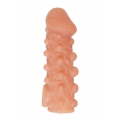 Телесная закрытая насадка с шариками Cock Sleeve Size M - 15,6 см. - KOKOS - в Таганроге купить с доставкой