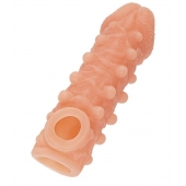 Телесная закрытая насадка с шариками Cock Sleeve Size M - 15,6 см. - KOKOS - в Таганроге купить с доставкой