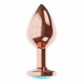 Пробка цвета розового золота с малиновым кристаллом Diamond Topaz Shine L - 8,3 см. - Lola Games - купить с доставкой в Таганроге