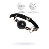 Черный кляп-шар на леопардовых ремешках Anonymo - ToyFa - купить с доставкой в Таганроге Черный кляп-шар на леопардовых ремешках Anonymo - ToyFa - купить с доставкой в Таганроге