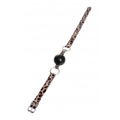 Черный кляп-шар на леопардовых ремешках Anonymo - ToyFa - купить с доставкой в Таганроге Черный кляп-шар на леопардовых ремешках Anonymo - ToyFa - купить с доставкой в Таганроге