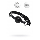 Черный кляп-шар на кожаных ремешках Anonymo - ToyFa - купить с доставкой в Таганроге Черный кляп-шар на кожаных ремешках Anonymo - ToyFa - купить с доставкой в Таганроге