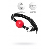 Красный кляп-шар на черных ремешках Anonymo - ToyFa - купить с доставкой в Таганроге Красный кляп-шар на черных ремешках Anonymo - ToyFa - купить с доставкой в Таганроге