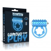 Голубое, светящееся в темноте виброкольцо Lumino Play Vibrating Penis Ring - Lovetoy - в Таганроге купить с доставкой
