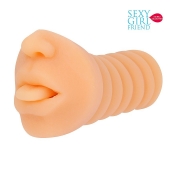 Телесный мастурбатор-ротик с высунутым язычком - Bior toys - в Таганроге купить с доставкой