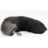 Серебристая анальная пробка с хвостом - Sitabella в Таганроге Серебристая анальная пробка с хвостом - Sitabella